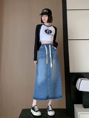 CHÂN VÁY JEAN COTTON LƯNG CHUN 0056