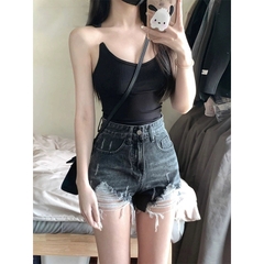 QUẦN SHORT XÁM RÁCH 0073