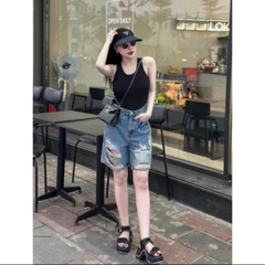 SHORT NGỐ XANH NHẠT RÁCH 0112