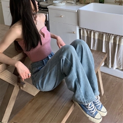 SUÔNG ỐNG RỘNG THÊU NƠ HỒNG 0116
