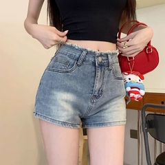 SHORT XANH NHẠT CO DÃN NƠ HỒNG 0125