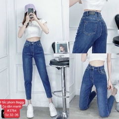 9 Tấc Xanh Đậm Trung Phom Baggy Co Dãn Mạnh 3784