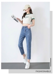 QUẦN 9 TẤC XANH ĐÁ PHOM BAGGY 0134