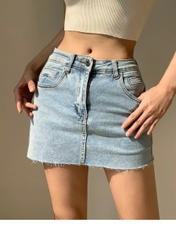 Quần giả váy xanh nhạt jean 4063B