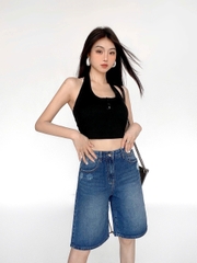 SHORT NGỐ XANH ĐẬM RÁCH 0142