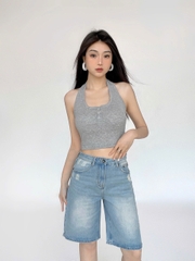 SHORT NGỐ XANH NHẠT RÁCH 0141