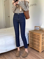 QUẦN JEANS 9 TẤC XANH ĐẬM TRƠN 0150