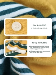 Áo polo nam ARISTO vải Cotton Single phối sọc ngang co dãn tốt, tôn dáng, che khuyết điểm