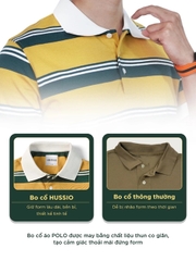 Áo polo nam ARISTO vải Cotton Single phối sọc ngang co dãn tốt, tôn dáng, che khuyết điểm