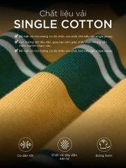 Áo polo nam ARISTO vải Cotton Single phối sọc ngang co dãn tốt, tôn dáng, che khuyết điểm