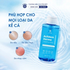 Tẩy trang không cay mắt Actidem Derma Cleansing Water cho da mụn, nhạy cảm 50/480/500ml
