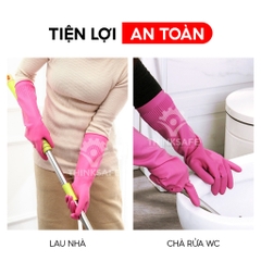 Găng tay cao su 3M Scotch Brite có móc treo, cao su tự nhiên, siêu bền 38cm, an toàn cho da,Trang bị toàn diện