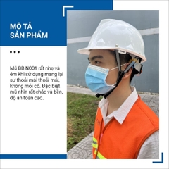 Nón bảo hộ lao động Bảo Bình N001, Bảo hộ chống va đập có núm vặn - Trang bị toàn diện