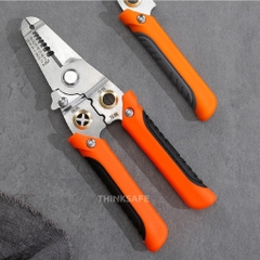Kìm tuốt dây điện đa năng 9 trong 1 DCT01 dài 190mm dùng để cắt, tuốt, xoắn, bấm cos - Trang bị toàn diện
