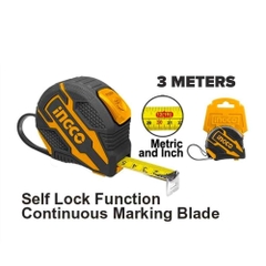 Thước cuộn thép nền vàng 3m, 5m, 8m INGCO HSMT08316, Chiều dài và chiều rộng tự khóa, hệ đo mét&inch, Trang bị toàn diện