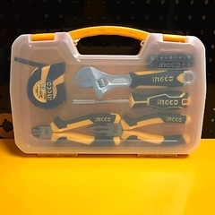 Bộ 25 dụng cụ cầm tay INGCO HKTH10258 gồm kìm, thước cuộn, đầu vít nhiều kích cỡ, hộp nhựa cao cấp - Trang bị toàn diện