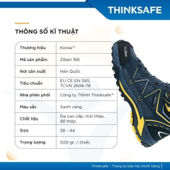 Giày bảo hộ Hàn Quốc Ziben 166 siêu nhẹ, thể thao, thời trang chống đinh trơn trượt Giày cao cấp - Trang bị toàn diện