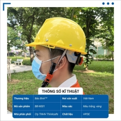 Nón bảo hộ lao động Bảo Bình N001, Bảo hộ chống va đập có núm vặn - Trang bị toàn diện