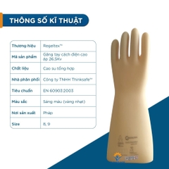 Găng tay cách điện cao áp 26,5 KV Regeltex bao tay cách điện cao áp, an toàn, có giấy kiểm định - Trang bị toàn diện