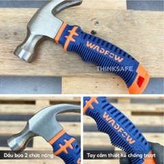 Búa nhổ đinh mini 220g Wadfow WHM33D8 đầu búa 8oz xử lý nhiệt, thép C45 tay cầm nhựa sợi thủy tinh