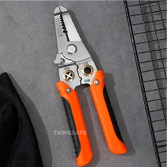 Kìm tuốt dây điện đa năng 9 trong 1 DCT01 dài 190mm dùng để cắt, tuốt, xoắn, bấm cos - Trang bị toàn diện