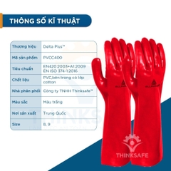 Găng tay chống hóa chất Deltaplus PVCC400 chống dầu, hóa chất chuyên dùng công việc cơ khí máy móc - Trang bị toàn diện