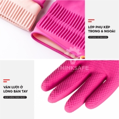 Găng tay cao su 3M Scotch Brite có móc treo, cao su tự nhiên, siêu bền 38cm, an toàn cho da,Trang bị toàn diện