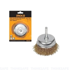 Chén cước có cán INGCO kích thước 50-75mm, đường kính dây cước 0.35mm - cán 6.35mm, cốt M14x2 - Trang bị toàn diện
