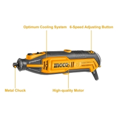 Máy mài khuôn mini INGCO MG13328 công suất 130W kèm 109 món phụ kiện có điều tốc, Máy mài cầm tay - Trang bị toàn diện