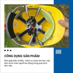 Nón bảo hộ lao động Bảo Bình N001, Bảo hộ chống va đập có núm vặn - Trang bị toàn diện