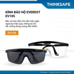 Kính bảo hộ EV105 tròng trong suốt Chống tia UV Chống bụi Chống mờ sương Kính bảo hộ chính hãng - Trang bị toàn diện