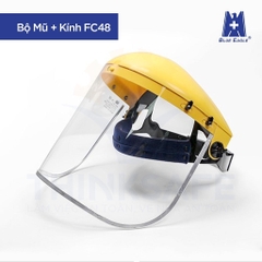 Nón bảo hộ có kính Blue Eagle che bảo vệ cả khuôn mặt, chống bụi, trong suốt, mài, đa dụng có kính - Trang bị toàn diện
