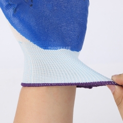 Combo 12 đôi găng tay bảo hộ phủ sơn màu xanh N518 chống dầu, Găng tay vải phủ sơn bám dính tốt - Trang bị toàn diện