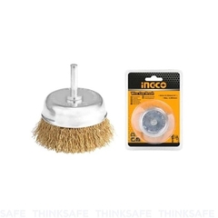 Chén cước có cán INGCO kích thước 50-75mm, đường kính dây cước 0.35mm - cán 6.35mm, cốt M14x2 - Trang bị toàn diện