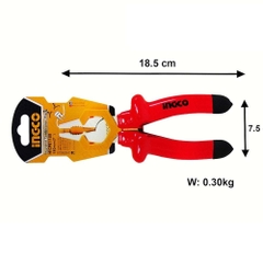 Kìm răng cách điện INGCO HICP01180 7 inch 8 inch, Tay cầm bọc nhựa chuyên dụng, cách điện 1000V - Trang bị toàn diện