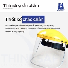 Nón bảo hộ có kính Blue Eagle che bảo vệ cả khuôn mặt, chống bụi, trong suốt, mài, đa dụng có kính - Trang bị toàn diện