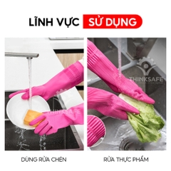 Găng tay cao su 3M Scotch Brite có móc treo, cao su tự nhiên, siêu bền 38cm, an toàn cho da,Trang bị toàn diện