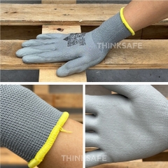 Găng tay lao động Deltaplus VE702PG phủ PU chống cắt chống dầu Bao tay lao động ôm tay thao tác - Trang bị toàn diện