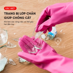 Găng tay cao su 3M Scotch Brite có móc treo, cao su tự nhiên, siêu bền 38cm, an toàn cho da,Trang bị toàn diện