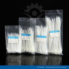 Dây rút nhựa lạt nhựa màu trắng loại tốt dây thít các loại kích thước túi (100 sợi) màu trắng - Trang bị toàn diện