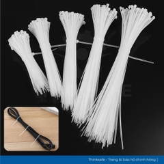 Dây rút nhựa lạt nhựa màu trắng loại tốt dây thít các loại kích thước túi (100 sợi) màu trắng - Trang bị toàn diện