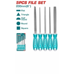 Bộ dũa sắt 5 chi tiết THT918516 200mm dũa kim loại chất liệu cao cấp tay cầm thiết kế mềm mại thoải mái