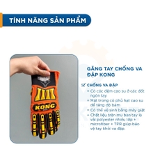 Găng tay bảo hộ chống va đập KONG Bao tay bảo hộ chống rung, chống va đập máy móc cơ khí - Trang bị toàn diện