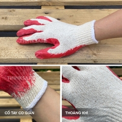 Găng tay bảo hộ lao động phủ cao su găng cotton chống trơn, nóng, hóa chất, hoàn thiện cao - Trang bị toàn diện
