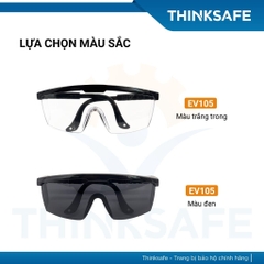 Kính bảo hộ EV105 tròng trong suốt Chống tia UV Chống bụi Chống mờ sương Kính bảo hộ chính hãng - Trang bị toàn diện