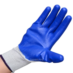 Combo 12 đôi găng tay bảo hộ phủ sơn màu xanh N518 chống dầu, Găng tay vải phủ sơn bám dính tốt - Trang bị toàn diện