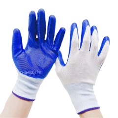 Găng tay bảo hộ phủ sơn chống dầu nhớt găng tay pu xanh N518 bám dính tốt bao tay lao động phủ cao su-Trang bị toàn diện