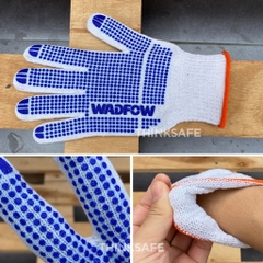 Găng tay lao động Wadfow WKG1801 bao tay dệt kim phủ hạt nhựa PVC, bảo hộ, chống nắng, sửa chữa - Trang bị toàn diện