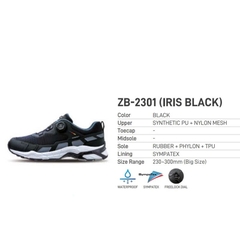 Giày bảo hộ Hàn Quốc Ziben 2301 Iris, chống thấm nước, Khóa vặn tiện lợi, thoáng khí, dáng thấp cổ, thể thao, chính hãng
