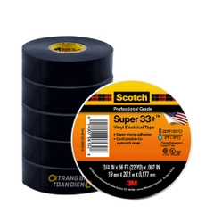 Băng keo điện 3M Super 33, băng dính điện, cách điện, chịu nhiệt 105 độ, chống nước, chống cháy lan, Trang bị toàn diện